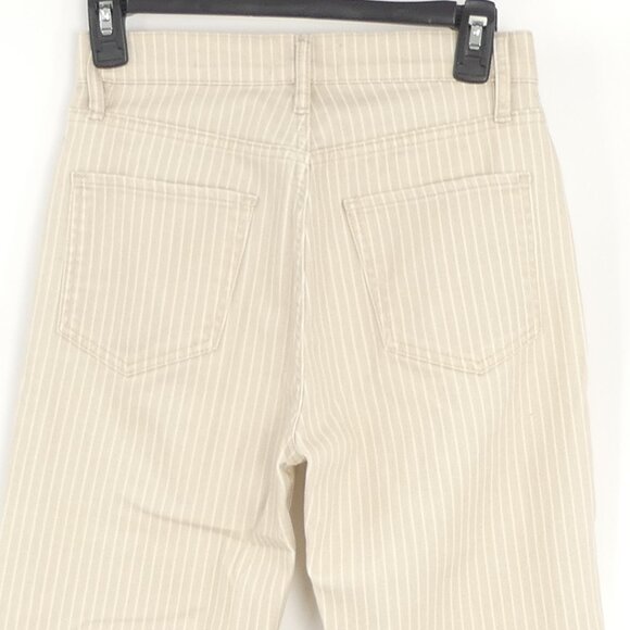 FRAME Le Jane Crop Tan & White Stripe Denim Jeans Size 25 - Picture 6 of 11